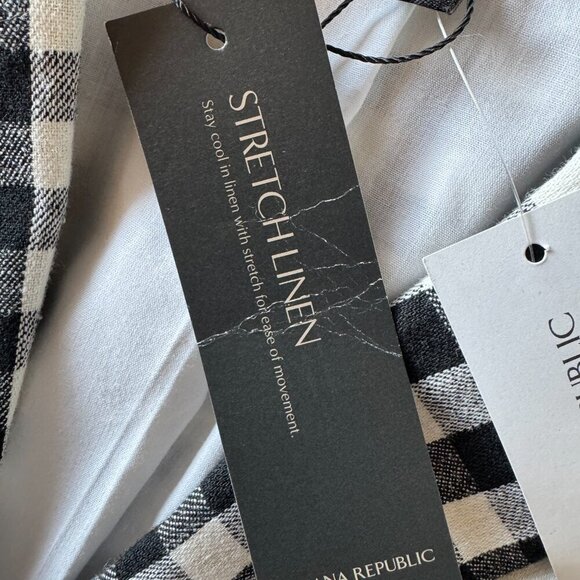 NWT Banana Republic Factory stretchable linen gingham blazer size 2 - Picture 6 of 11